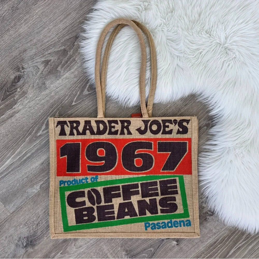 Trader Joe's Coffee Beans Jute Tote - Picture 2 of 7